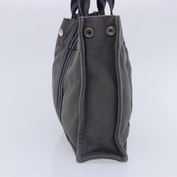 HERMES Fourre Tout PM Tote Bag Canvas Gray Silver Auth ti2154 - Picture 12 of 16